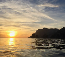Sunset in barca - Capri Blue Boats